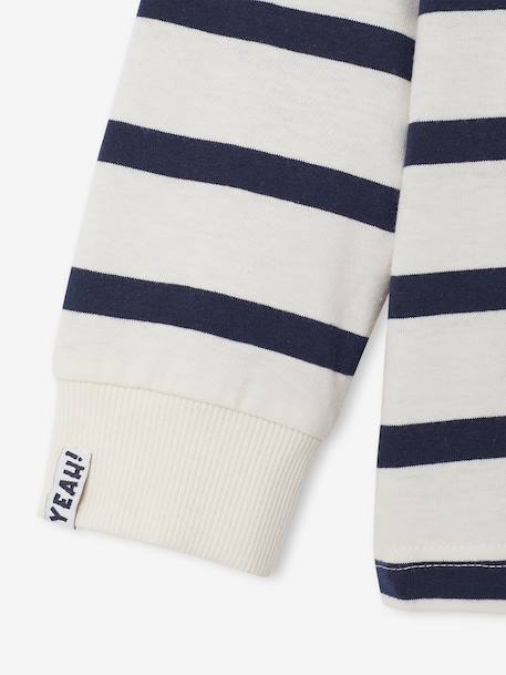 Tee-shirt rayé manches longues garçon bleu nuit+écru 11 - vertbaudet enfant 