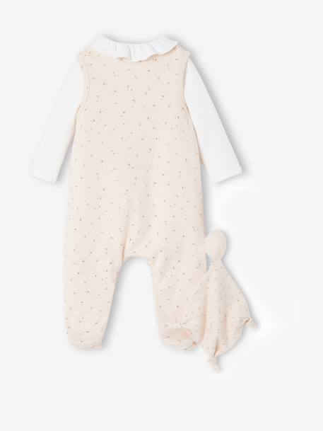 Ensemble 3 pièces naissance combinaison body doudou rose+vert d'eau 5 - vertbaudet enfant 