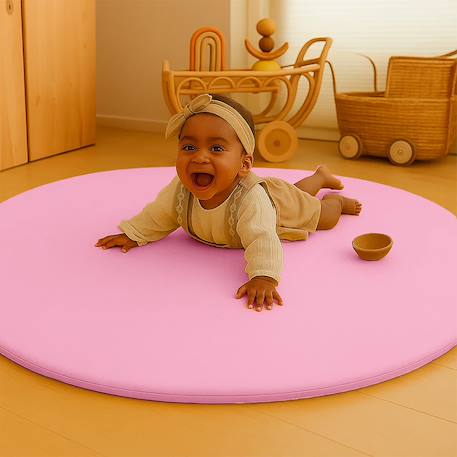 Tapis d'eveil en coton bio Blanc+Fraise+Honey+Rose+Vert 20 - vertbaudet enfant 