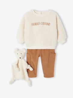 -Coffret bébé sweat-shirt + pantalon + doudou