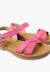 Sandale fille croisée cuir lisse Blanc+Bleu marine+Couleur cuir+Fucsia+Rose+Sable 24 - vertbaudet enfant 
