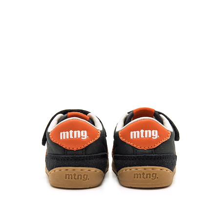 Sneakers garçon synthétique lacets- fermeture adhésive barefoot Bleu foncé-orange 3 - vertbaudet enfant 
