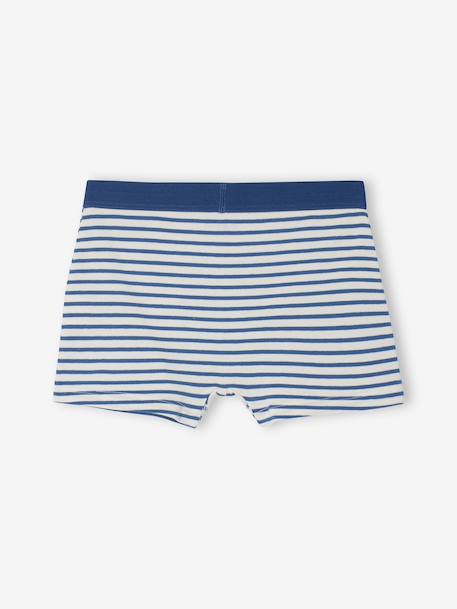Lot 5 Boxers unis et rayés Garçon multicolore 7 - vertbaudet enfant 