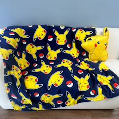 Linge de maison et décoration-Linge de lit enfant-Couverture, édredon-Plaid imprimé 100% polyester, pokemon pika pika