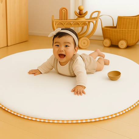 Tapis d'eveil en coton bio Blanc+Fraise+Honey+Rose+Vert 2 - vertbaudet enfant 
