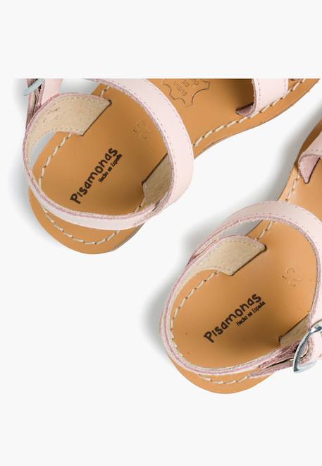 Sandale fille croisée cuir lisse Blanc+Bleu marine+Couleur cuir+Fucsia+Rose+Sable 30 - vertbaudet enfant 