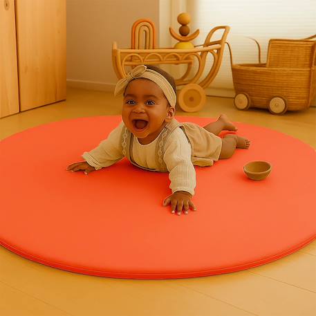 Tapis d'eveil en coton bio Blanc+Fraise+Honey+Rose+Vert 11 - vertbaudet enfant 