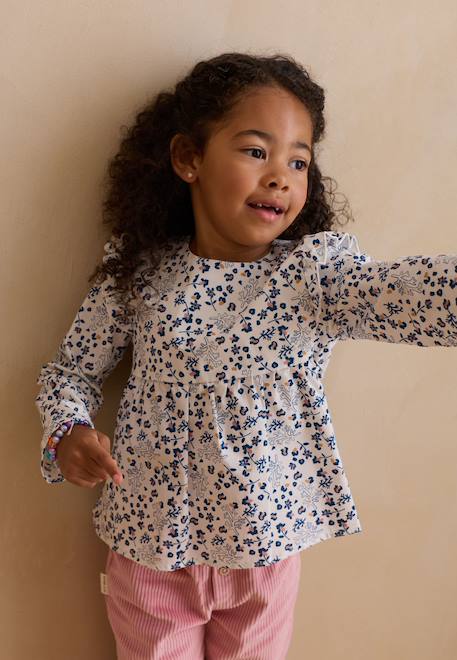 Bébé-T-shirt, sous-pull-T-shirt-Blouse en popeline céleste