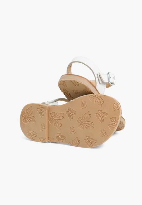 Sandale fille croisée cuir lisse Blanc+Bleu marine+Couleur cuir+Fucsia+Rose+Sable 3 - vertbaudet enfant 