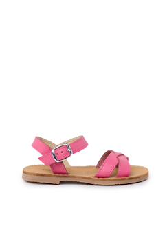 Chaussures-Sandale fille croisée cuir lisse
