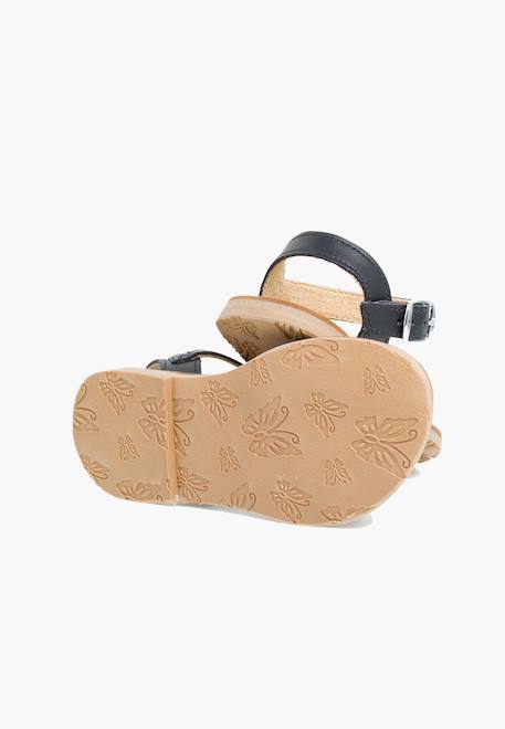 Sandale fille croisée cuir lisse Blanc+Bleu marine+Couleur cuir+Fucsia+Rose+Sable 9 - vertbaudet enfant 