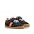 Sneakers garçon synthétique lacets- fermeture adhésive barefoot Bleu foncé-orange 5 - vertbaudet enfant 