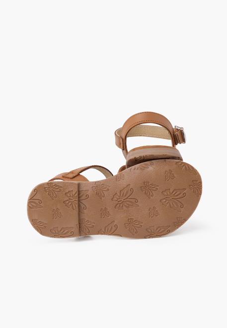 Sandale fille croisée cuir lisse Blanc+Bleu marine+Couleur cuir+Fucsia+Rose+Sable 15 - vertbaudet enfant 
