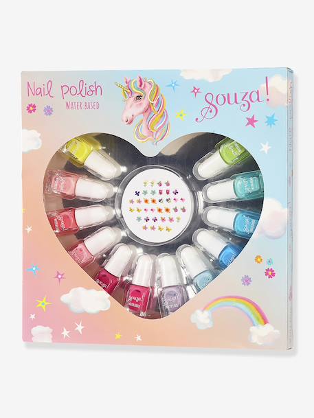 Grand coffret de vernis + autocollants multicolore 1 - vertbaudet enfant 