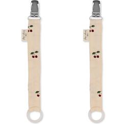 Puériculture-Lot de 2 attaches sucettes cherry