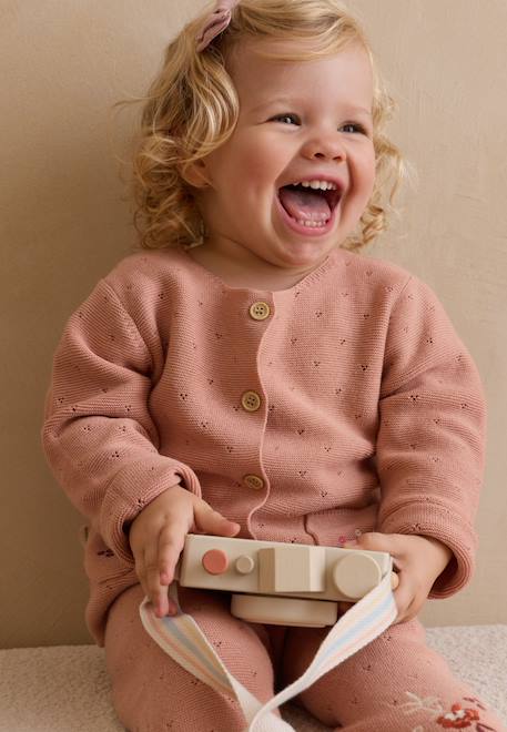 Gilet enfant en tricot manouk Rose 1 - vertbaudet enfant 