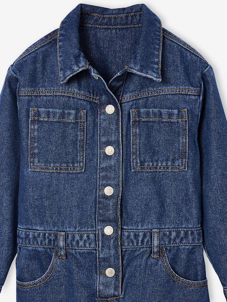 Combinaison fille jean style worker bleu moyen 4 - vertbaudet enfant 