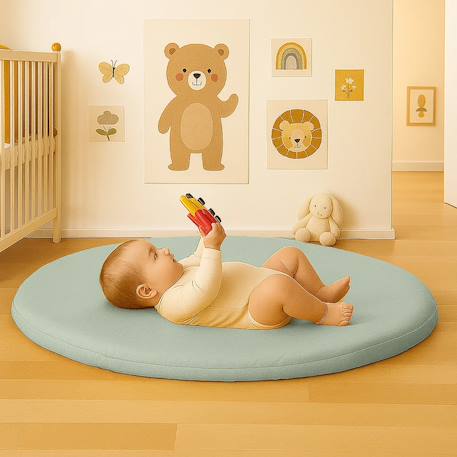 Tapis d'eveil en coton bio Blanc+Fraise+Honey+Rose+Vert 26 - vertbaudet enfant 