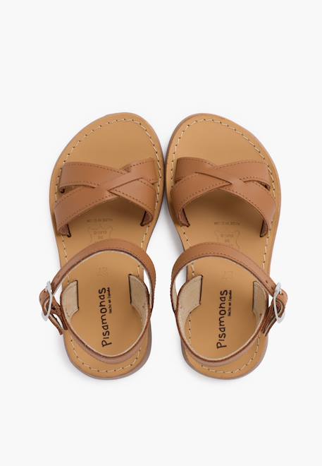 Sandale fille croisée cuir lisse Blanc+Bleu marine+Couleur cuir+Fucsia+Rose+Sable 17 - vertbaudet enfant 