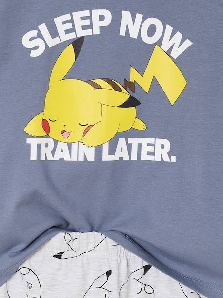 Pyjama garçon Pokemon Pikachu bleu/gris chiné 4 - vertbaudet enfant 