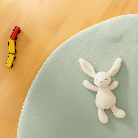Tapis d'eveil en coton bio Blanc+Fraise+Honey+Rose+Vert 27 - vertbaudet enfant 