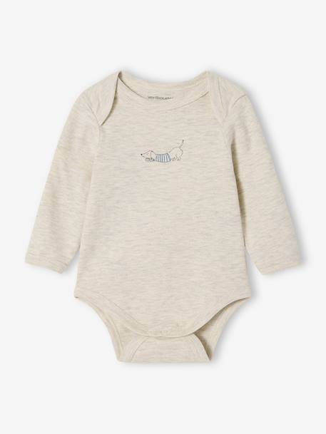 Lot de 3 bodies naissance avec ouverture américaine beige chiné 2 - vertbaudet enfant 