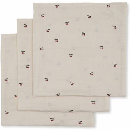 Lot de 3 langes en mousseline lemon (65 x 65 cm) Ecru, jaune, vert+Rose, rouge, vert 4 - vertbaudet enfant 