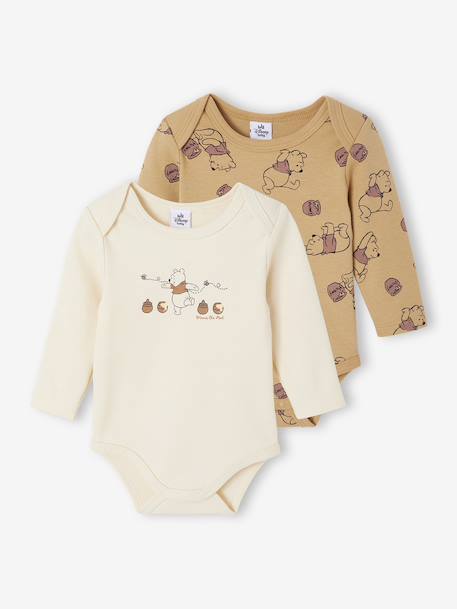 Lot 2 Bodies Winnie Manches Longues Naissance Garçon Assortis 1 - vertbaudet enfant 
