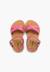 Sandale fille croisée cuir lisse Blanc+Bleu marine+Couleur cuir+Fucsia+Rose+Sable 23 - vertbaudet enfant 