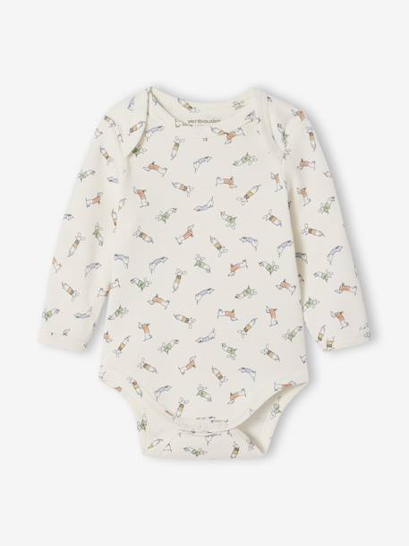 Lot de 3 bodies naissance avec ouverture américaine beige chiné 4 - vertbaudet enfant 