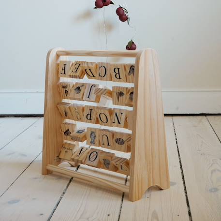 Cadre de cubes en bois abécédaire Beige, noir 3 - vertbaudet enfant 