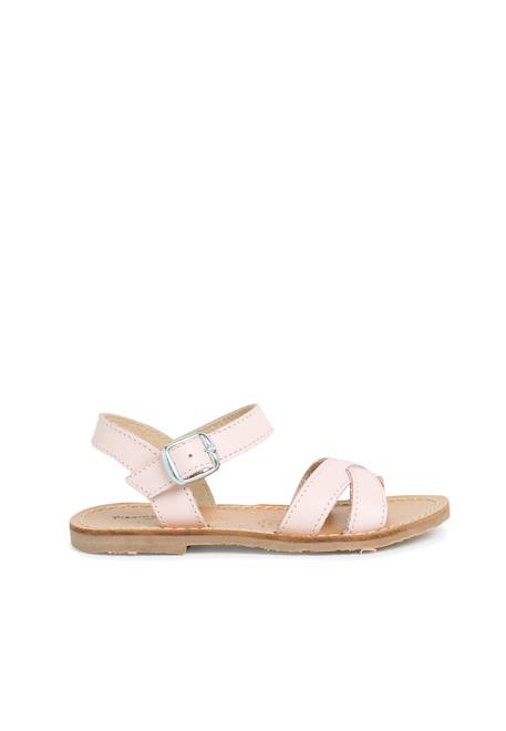 Sandale fille croisée cuir lisse Blanc+Bleu marine+Couleur cuir+Fucsia+Rose+Sable 25 - vertbaudet enfant 