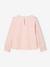 Blouse fille velours à volants détails broderie anglaise rose poudré+vert de gris 2 - vertbaudet enfant 
