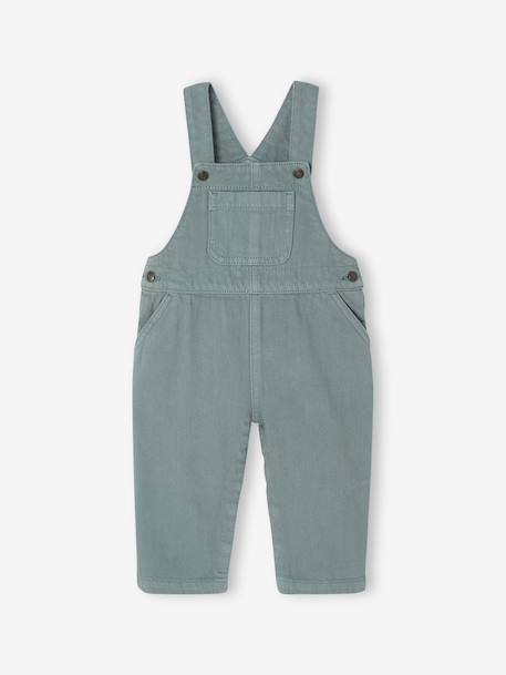 Salopette bébé en sergé pigment dye vert 1 - vertbaudet enfant 