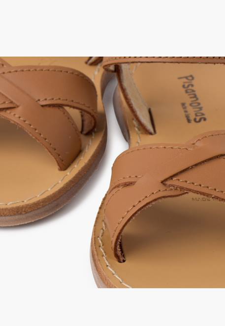 Sandale fille croisée cuir lisse Blanc+Bleu marine+Couleur cuir+Fucsia+Rose+Sable 18 - vertbaudet enfant 