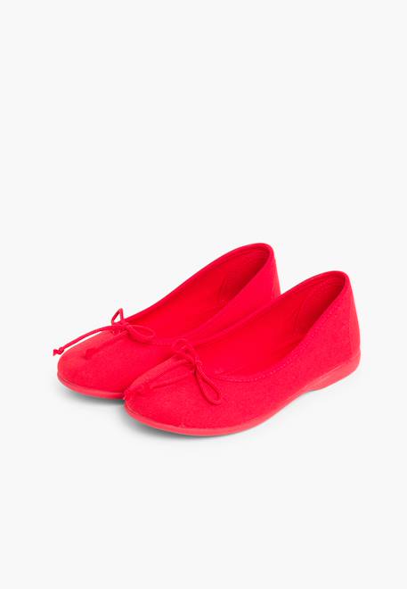 Ballerines pour fille  en toile avec ruban Blanc+Bleu marine+Écru+Fucsia+Gris+Rose pâle+Rouge+Sable 36 - vertbaudet enfant 