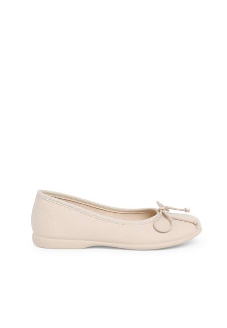 Ballerines pour fille  en toile avec ruban Blanc+Bleu marine+Écru+Fucsia+Gris+Rose pâle+Rouge+Sable 38 - vertbaudet enfant 