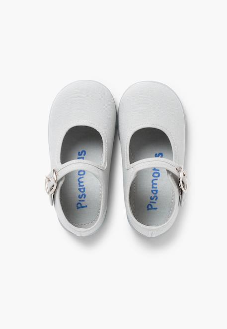 Chaussures en toile avec fermeture à boucle Aigue-marine+Blanc+Bleu marine+Écru+Fucsia+Gris+Jaune citron+Rose 33 - vertbaudet enfant 