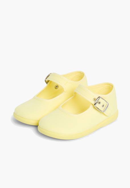 Chaussures en toile avec fermeture à boucle Aigue-marine+Blanc+Bleu marine+Écru+Fucsia+Gris+Jaune citron+Rose 37 - vertbaudet enfant 