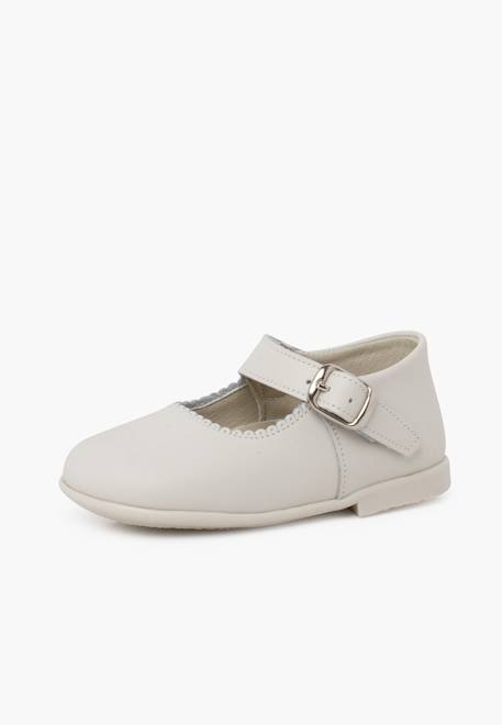 Chaussures babies à boucle en cuir Blanc+Bleu marine+Bordeaux+Marron+Porcelaine+Rose+Rouge 26 - vertbaudet enfant 
