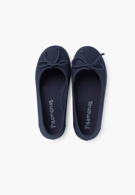 Ballerines pour fille  en toile avec ruban Blanc+Bleu marine+Écru+Fucsia+Gris+Rose pâle+Rouge+Sable 11 - vertbaudet enfant 