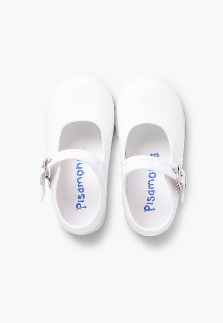 Chaussures en toile avec fermeture à boucle Aigue-marine+Blanc+Bleu marine+Écru+Fucsia+Gris+Jaune citron+Rose 11 - vertbaudet enfant 