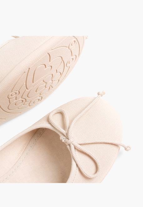 Ballerines pour fille  en toile avec ruban Blanc+Bleu marine+Écru+Fucsia+Gris+Rose pâle+Rouge+Sable 43 - vertbaudet enfant 