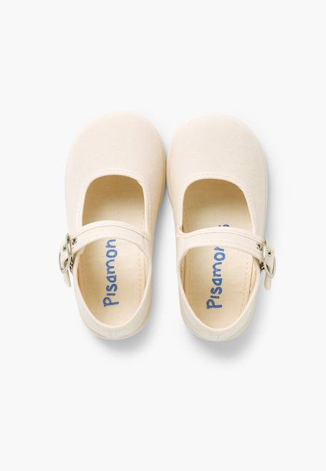 Chaussures en toile avec fermeture à boucle Aigue-marine+Blanc+Bleu marine+Écru+Fucsia+Gris+Jaune citron+Rose 23 - vertbaudet enfant 