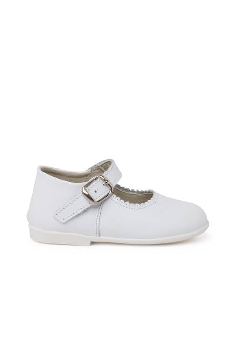 Chaussures babies à boucle en cuir Blanc+Bleu marine+Bordeaux+Marron+Porcelaine+Rose+Rouge 1 - vertbaudet enfant 