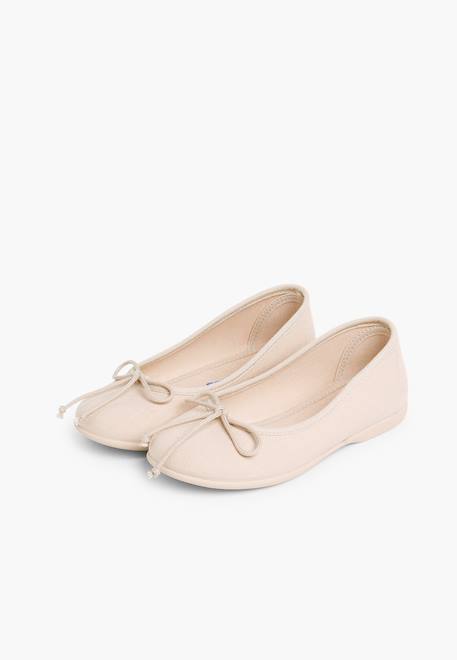 Ballerines pour fille  en toile avec ruban Blanc+Bleu marine+Écru+Fucsia+Gris+Rose pâle+Rouge+Sable 41 - vertbaudet enfant 