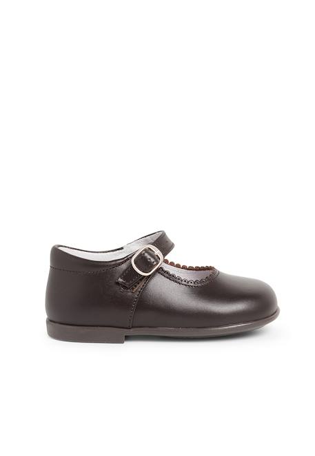 Chaussures babies à boucle en cuir Blanc+Bleu marine+Bordeaux+Marron+Porcelaine+Rose+Rouge 19 - vertbaudet enfant 