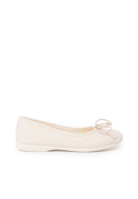 Ballerines pour fille  en toile avec ruban Blanc+Bleu marine+Écru+Fucsia+Gris+Rose pâle+Rouge+Sable 12 - vertbaudet enfant 