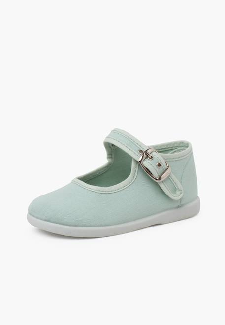 Chaussures en toile avec fermeture à boucle Aigue-marine+Blanc+Bleu marine+Écru+Fucsia+Gris+Jaune citron+Rose 2 - vertbaudet enfant 