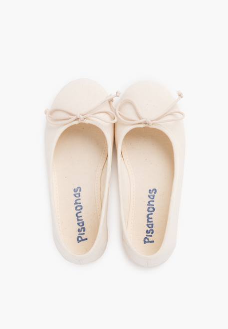 Ballerines pour fille  en toile avec ruban Blanc+Bleu marine+Écru+Fucsia+Gris+Rose pâle+Rouge+Sable 16 - vertbaudet enfant 